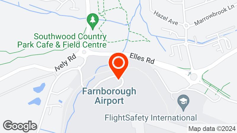 Map of Farnborough Airfield location